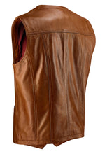 Motorcycle Leather Vest - Tan