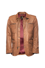 Vintage Safari Leather Coat (Camel Coat) – Tan