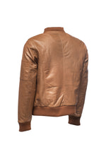 Bomber Leather Jacket- Tan