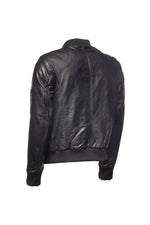 Bomber Leather Jacket-Black
