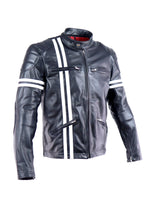 White Stripe Leather Jacket 