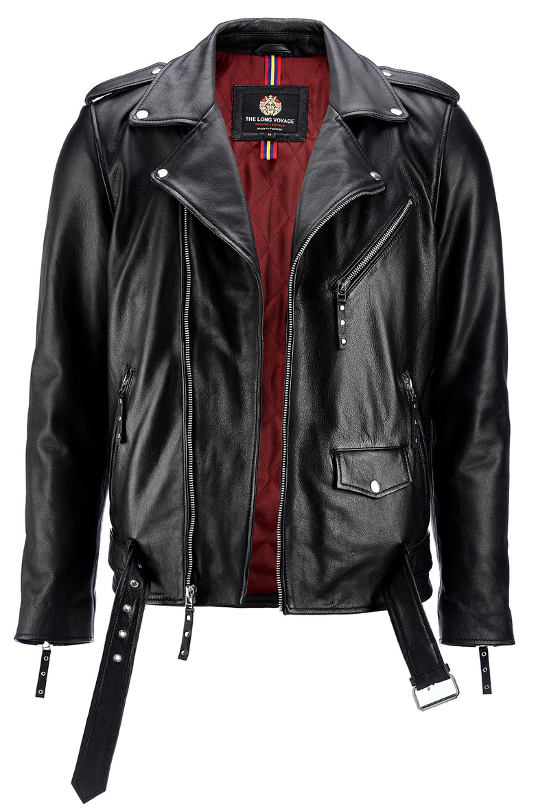 cowhide double leather riders jacket xs - アウター
