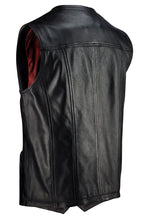 Moto Leather Vest - Black