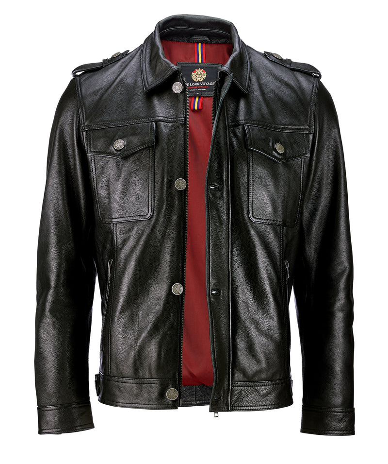 Trucker Leather Jacket - Lamb Leather