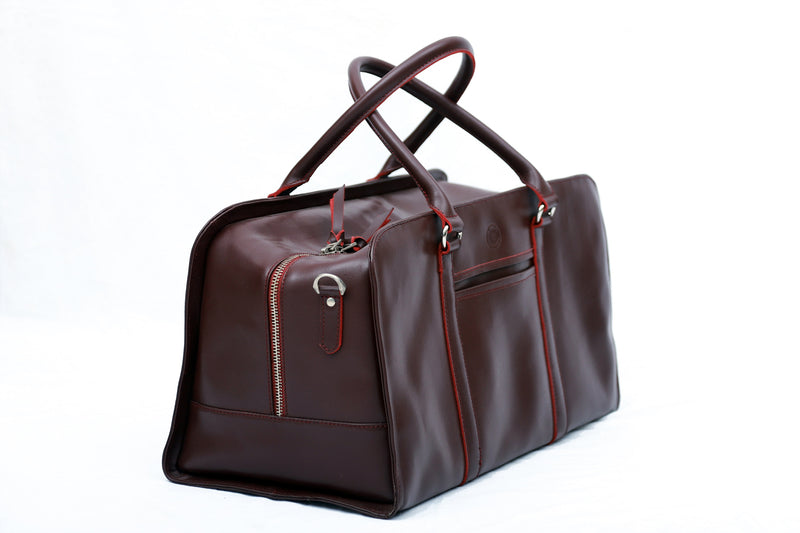 Leather Travelling Bag - Maroon